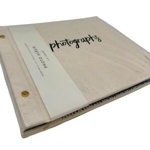 C.R. Gibson Inked Post Bound Photo Album Holds 100 4x6 Photos Canvas New